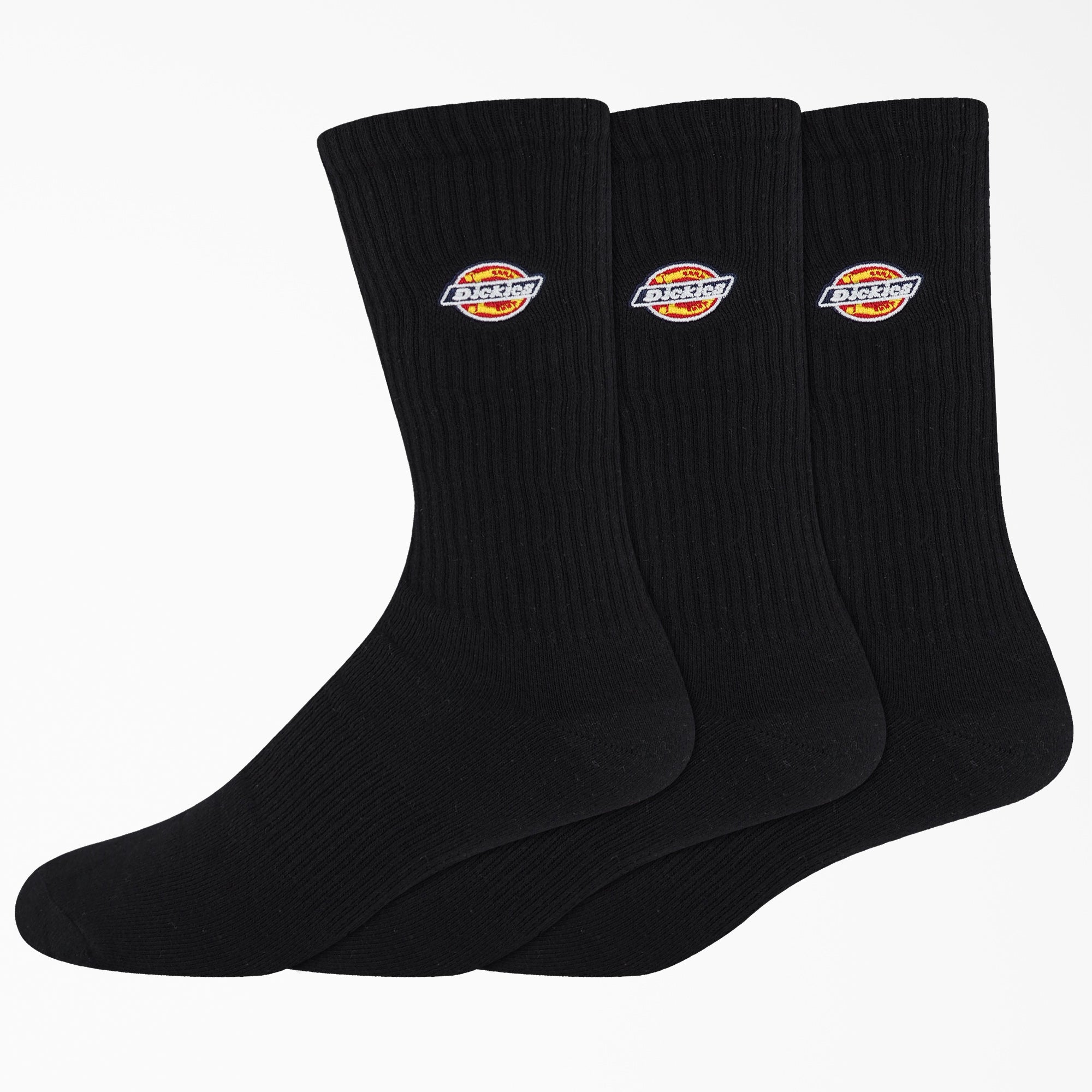 Dickies Embroidered Crew Socks. Size 6-12. 3-Pack