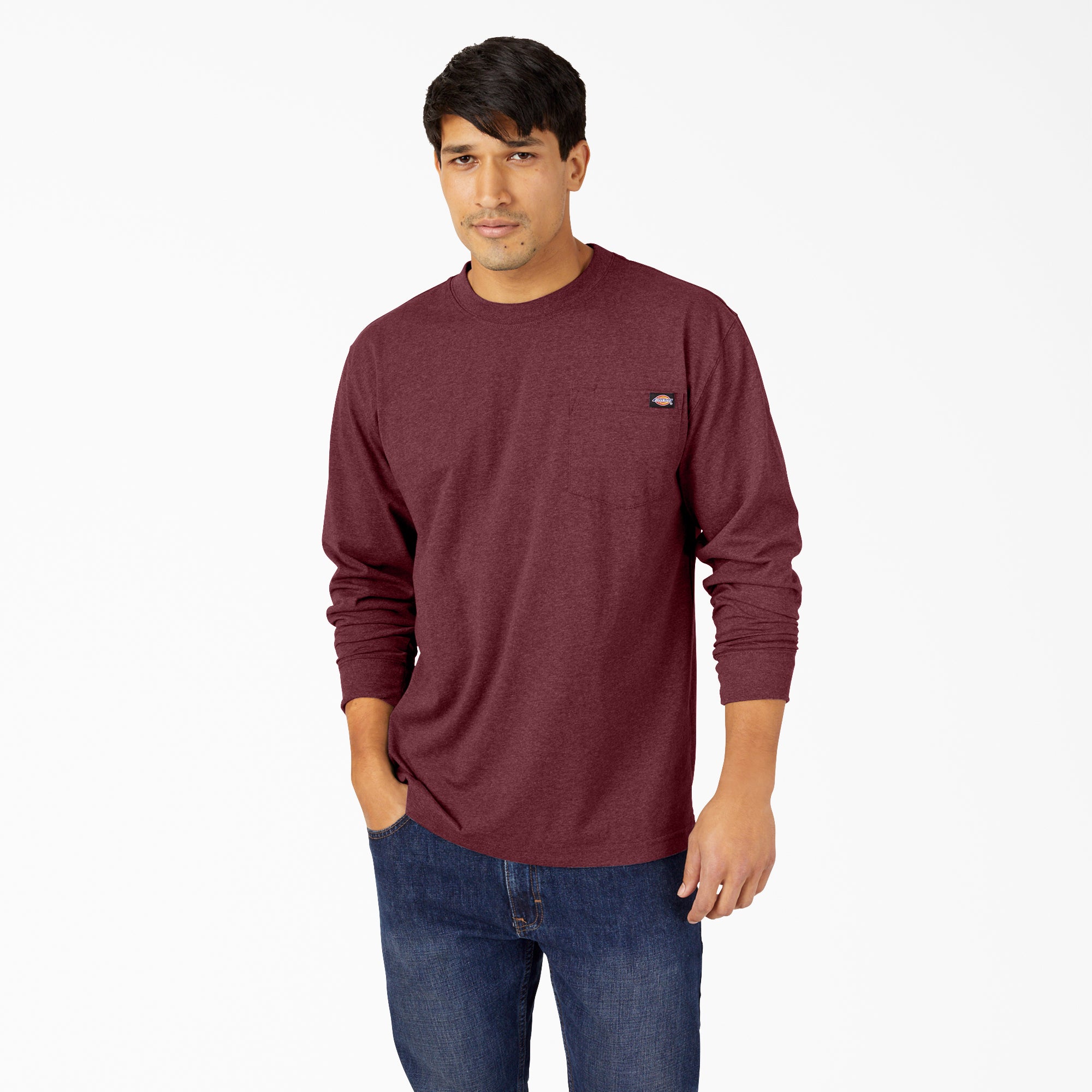 Heavyweight Heathered Long Sleeve Pocket T-Shirt