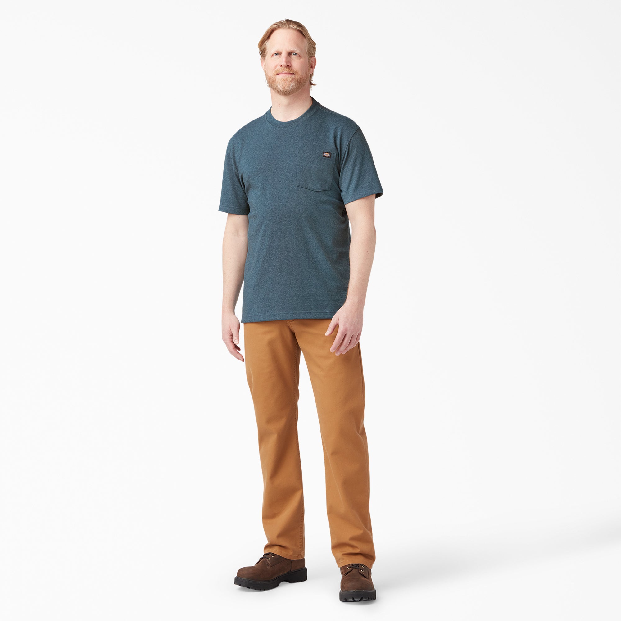 Heavyweight Heathered Short Sleeve Pocket T-Shirt - Image 4