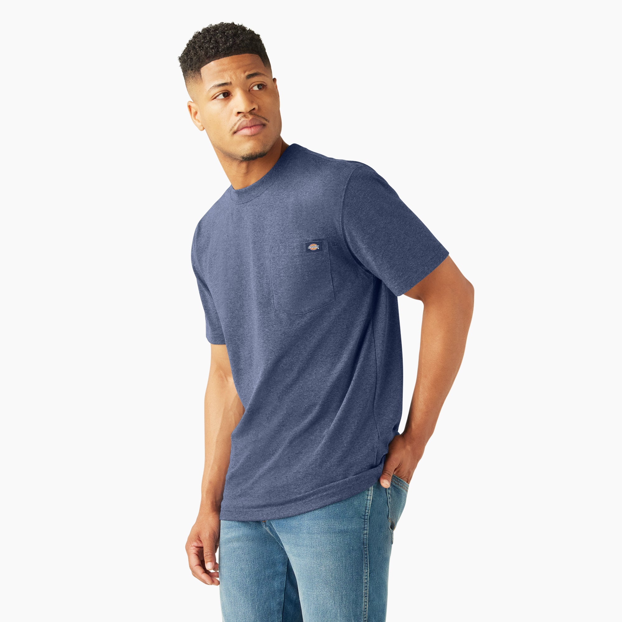 Heavyweight Heathered Short Sleeve Pocket T-Shirt - Image 3
