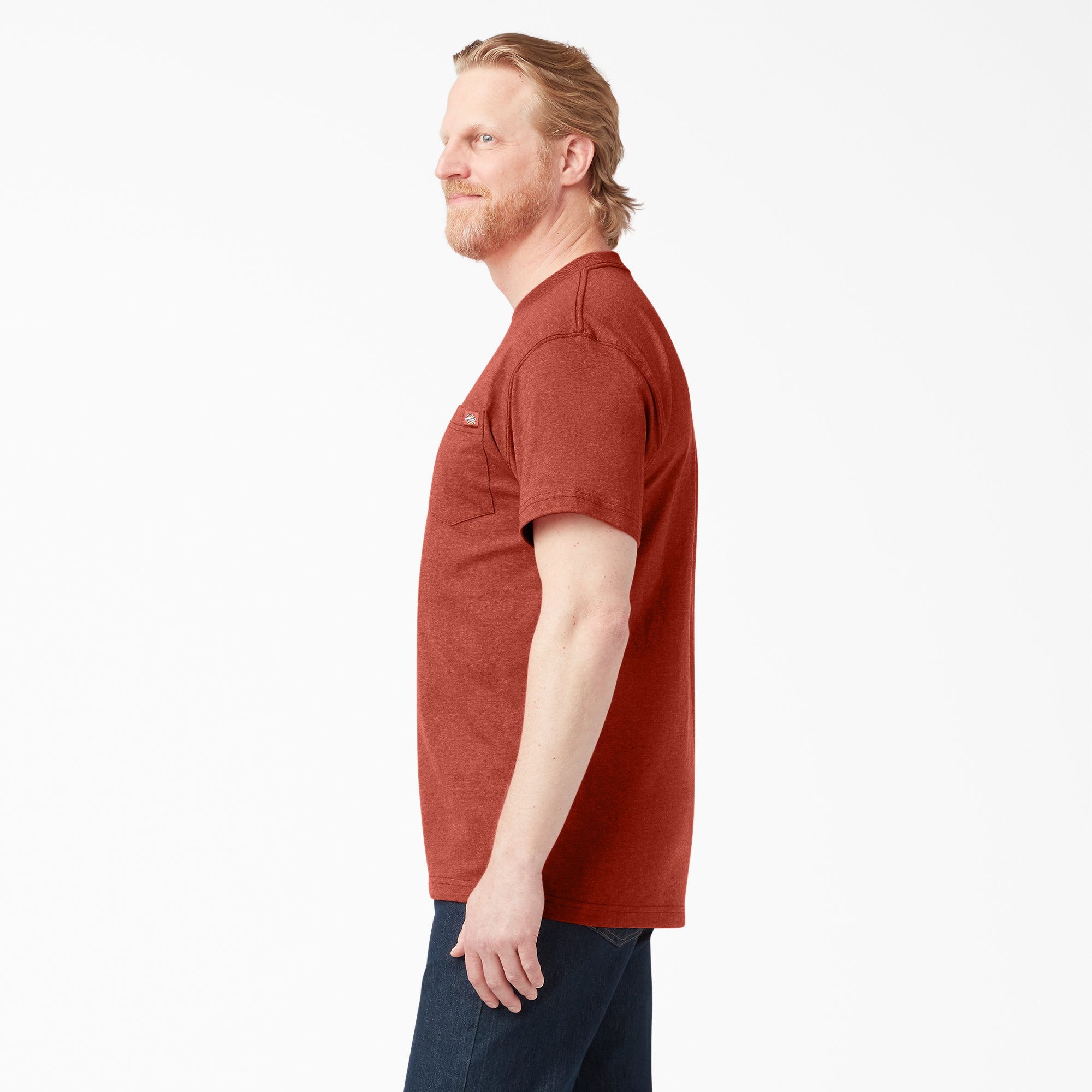 Heavyweight Heathered Short Sleeve Pocket T-Shirt - Image 3