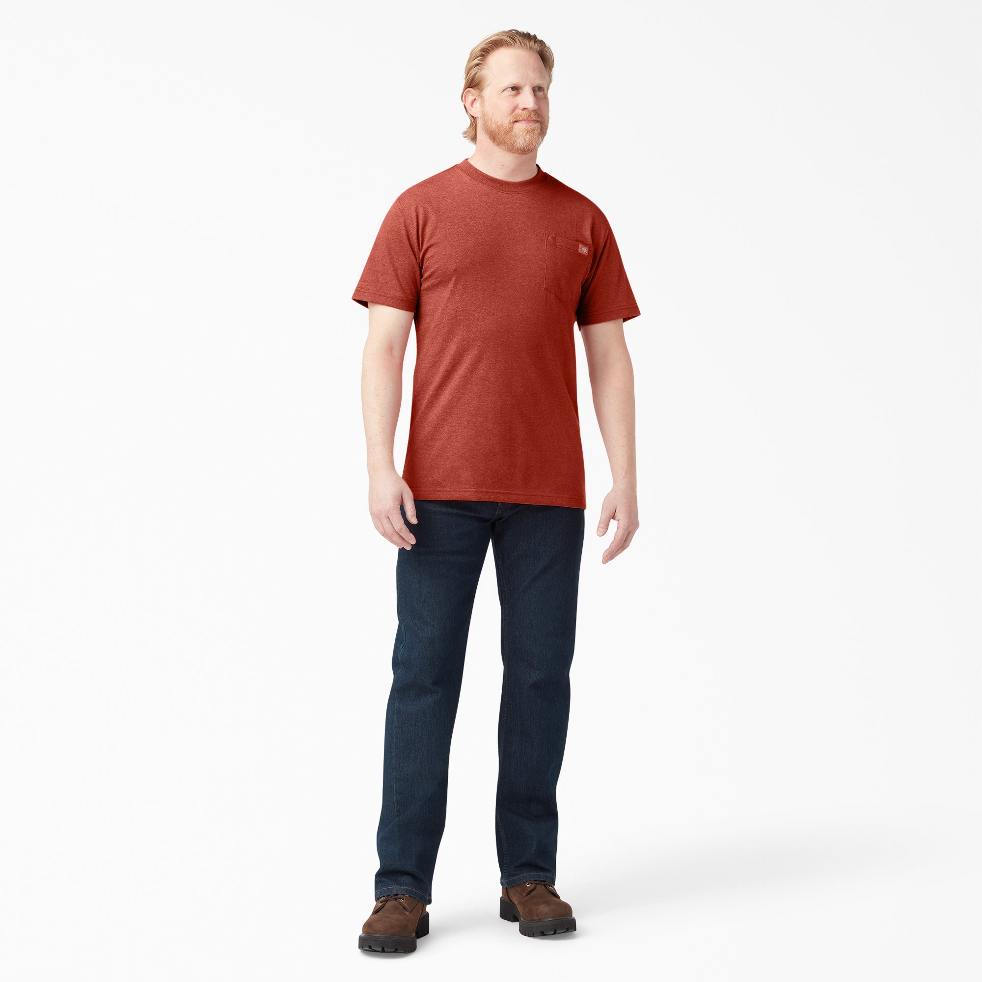 Heavyweight Heathered Short Sleeve Pocket T-Shirt - Image 4